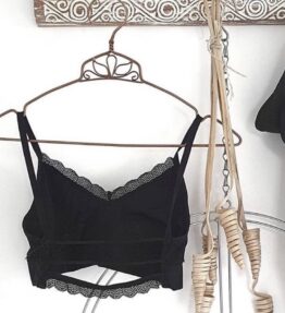 New! VACKRALIV YOGA Yoga&Lingerie BH TOP Comfy Lacework, black