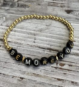 Yogi Favorite! VACKRALIV YOGA Dressy Handmade Bracelet BE MORE YOU, black/gold