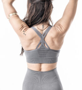 Last Chance! New! VACKRALIV YOGA PERFECT FIT SEAMLESS BH Lacework 2 straps, grey