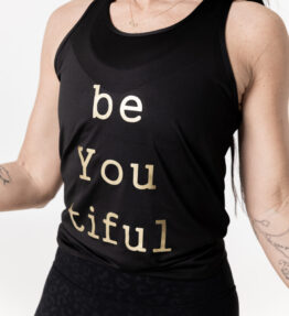 New! VACKRALIV YOGA Linne Dry-Fit BE YOU TIFUL, black