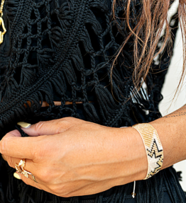 New! VACKRALIV YOGA Bracelet Handmade Gold Star, pearls