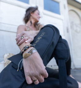New! VACKRALIV YOGA Bracelet Handmade Gold Star, pearls