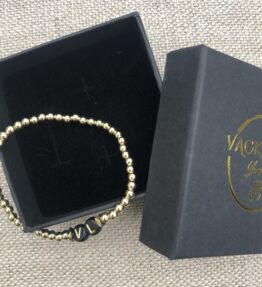 Back in Stock! VACKRALIV YOGA Dressy Handmade Bracelet VL, black/goldNe