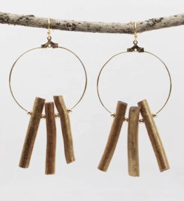 SALE! VACKRALIV YOGA Dressy Earrings BOHO Wisdom Gold Sea Coral
