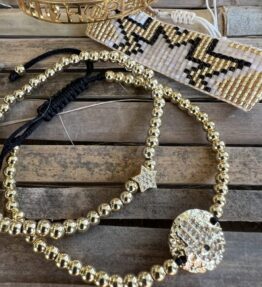 Sale! VACKRALIV YOGA Dressy Handmade Bracelet STAR, gold