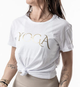 Winter SALE! VACKRALIV YOGA Dressy T-shirt YOGA, white