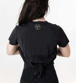 Limited Edition SALE! New! VACKRALIV YOGA DRY-FIT TOP OPEN BACK Knyt MESH, black