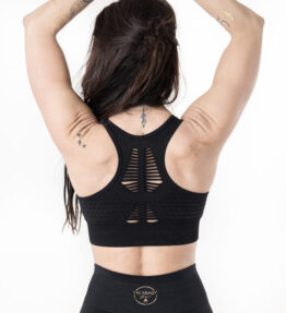 Winter SALE! VACKRALIV YOGA DRESSY SOFT SEAMLESS BH RACERBACK LACE, black