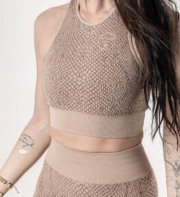 Last Chance! VACKRALIV YOGA DRESSY PERFECT FIT SEAMLESS KIT SNAKE, brown/beige