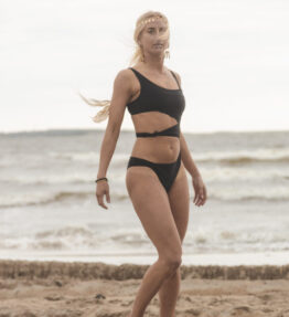 SALE! VACKRALIV YOGA Yoga&Swim Dressy Swimsuit open front, black