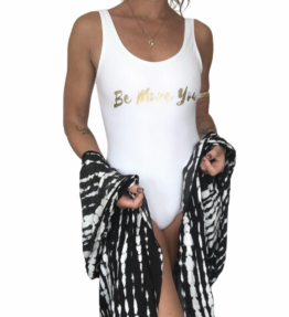 SALE! VACKRALIV YOGA Yoga&Swim Swimsuit BE MORE YOU gold/white