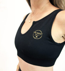 Back in Stock! VACKRALIV YOGA SEAMLESS PERFECT FIT RIBBED BH, black