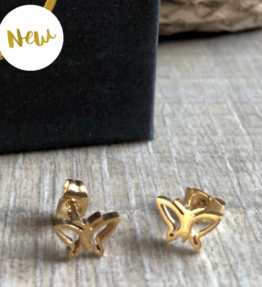 SALE! VACKRALIV YOGA Dressy BUTTERFLY Small Earrings, gold
