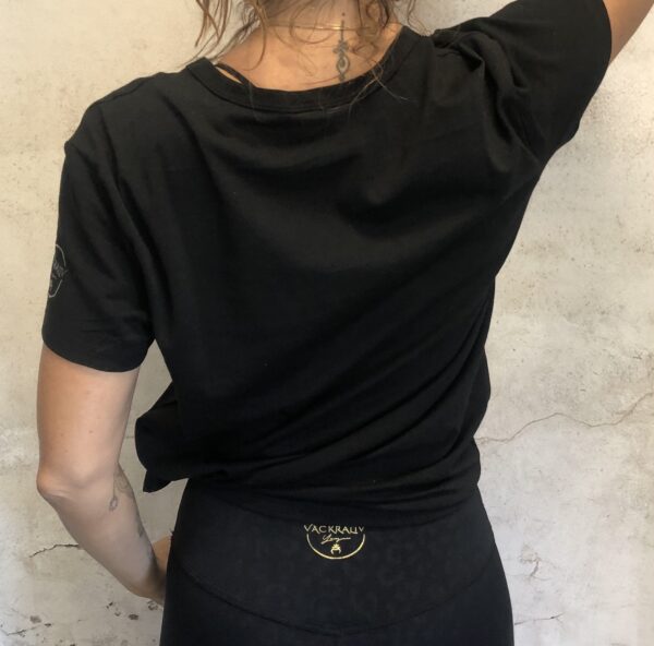 New! VACKRALIV YOGA T-Shirt with tie, BE MORE YOU, black - Bild 3