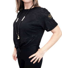 New & Back in Stock! VL Magical Soft Dressy T-shirt knyt leopard, black