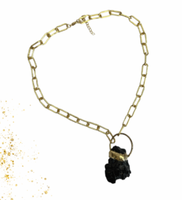 New! VACKRALIV YOGA Strength & Protect Necklace Tourmaline, black/gold