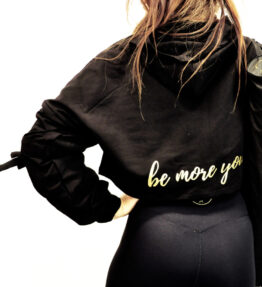 Last Chance! VACKRALIV YOGA Dressy Soft Hoodie Bow Be More You, black/gold