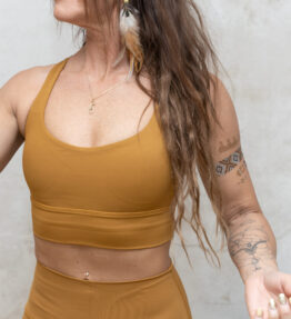 New! VL MAGICAL SOFT SKIN YOGA BH Beauty Back, mustard gold