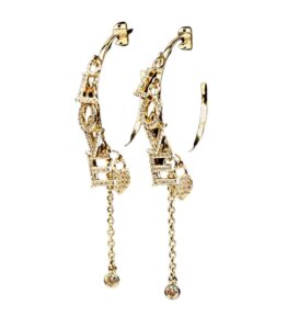 New! VL Dressy LOVE Power Hoop Earrings, gold