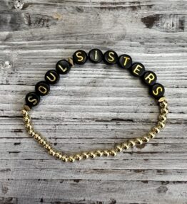 New! VL Dressy Handmade Bracelet SOUL SISTERS, black/gold