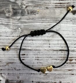 New! VL Dressy Bracelet HEARTS SOUL SISTERS, black/gold