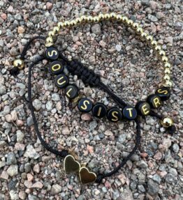 New Sunshine Collection! VL Dressy Bracelet HEARTS SOUL SISTERS, black/gold