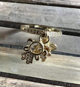 SALE! VACKRALIV YOGA SOUL SISTERS Ring cubic zirconias, 18 k real gold plated