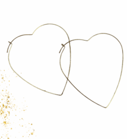 New! VACKRALIV YOGA Dressy HEART Hoop Earrings, gold