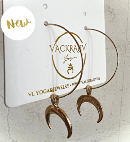 New! VACKRALIV YOGA Dressy Half Moon Earrings, gold
