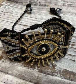 New! VL Dressy Handmade Bracelet Third Eye, gold/black/silver
