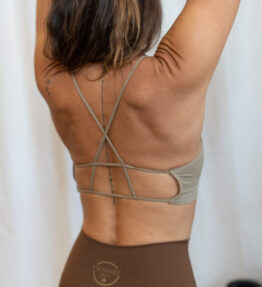 Winter SALE! VL Yoga&Lingerie BH TOP Lacework & Beauty back, khaki