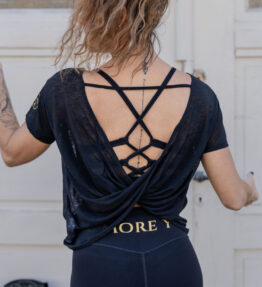 New! VL Dressy Soft Skin Top open back, black