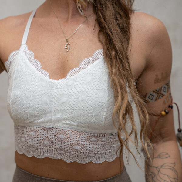 NEW! VL Yoga&Lingerie SOFT BH TOP Lacework, white - Bild 2