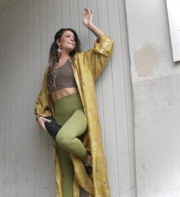 New! VL x WithSegerqvist KIMONO SILK Be More You, Light Green Flower