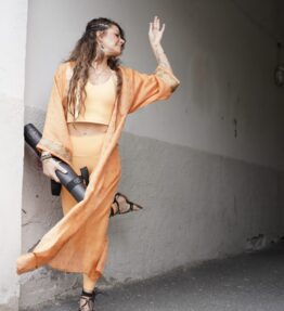 New! VL x WithSegerqvist KIMONO SILK Be More You, Apricot Gold Dream