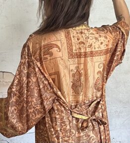 New! VL x WithSegerqvist KIMONO SILK Be More You, Brown & Apricot