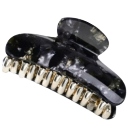 New! VL Dressy Hair Clip, Black & Gold