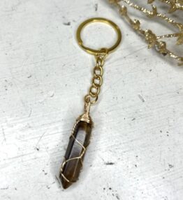 New! VL Nyckelring Tiger Eye Crystal, gold
