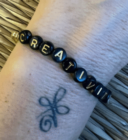 New! VL Dressy Handmade Bracelet ELEMENT Wood/CREATIVITY, black & gold