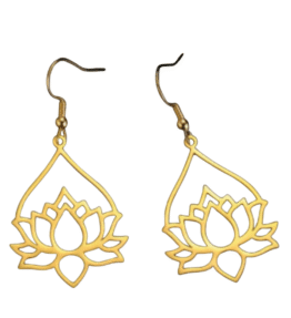 New! VL LOTUS BLISS Earrings, gold