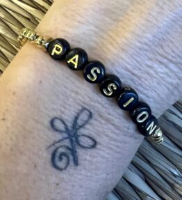 New! VL Dressy Handmade Bracelet ELEMENT Fire/PASSION, black & gold